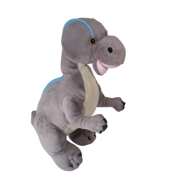 Gray Dinosaur Plush Toy 16" Tall Cute Floppy Stuffed Animal Kids Soft Play - Picture 1 of 15